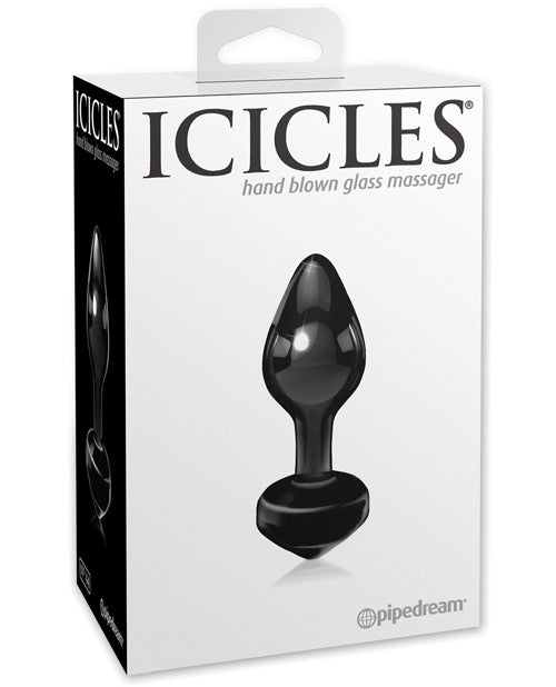Icicles No. 44 Hand Blown Glass Butt Plug – Black