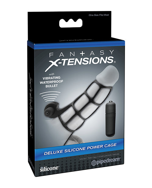Fantasy X-tensions Deluxe Silicone Power Cage – Black
