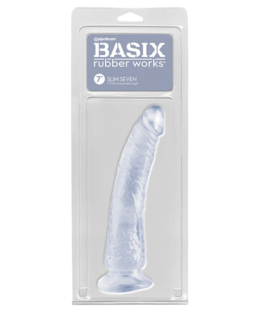 Basix Rubber Works 7″ Slim Dong – Clear