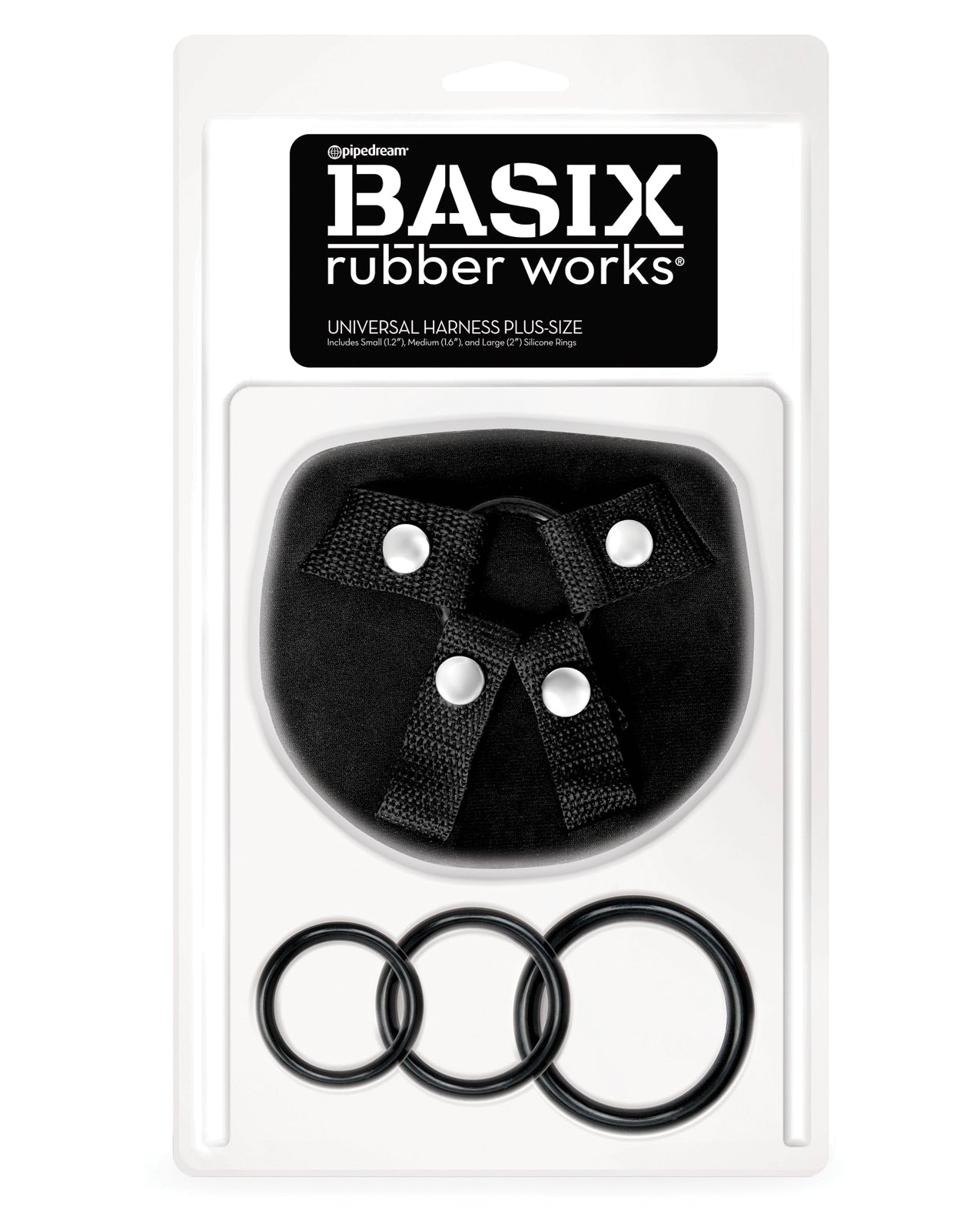 Basix Rubber Works Universal Harness Plus Size – Black