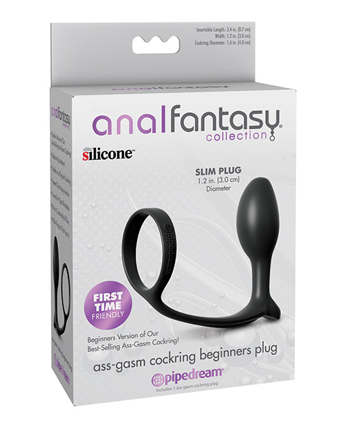 Anal Fantasy Ass-Gasm Cockring Beginners Plug – Black