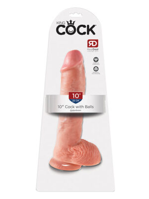 King Cock 10" Cock w/Balls - Flesh