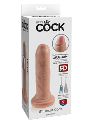 King Cock 6" Uncut Dildo - Flesh