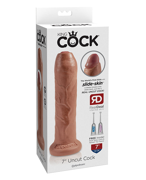 King Cock 7″ Uncut Dildo – Tan