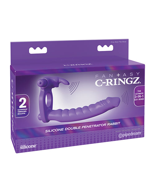 Fantasy C-Ringz Silicone Double Pene Rabbit – Purple