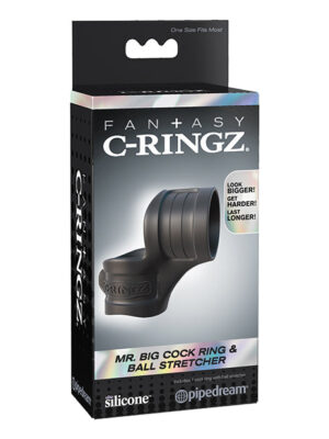 Fantasy C-Ringz Mr. Big Cock Ring & Ball Stretcher - Black