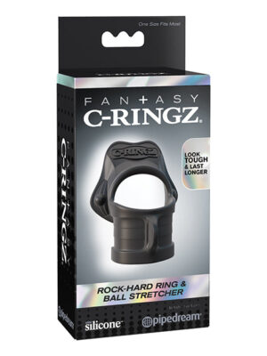 Fantasy C-Ringz Rock Hard Ring & Ball Stretcher - Black