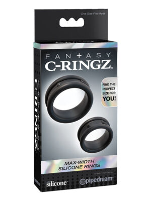 Fantasy C-Ringz Max Width Silicone Rings - Black