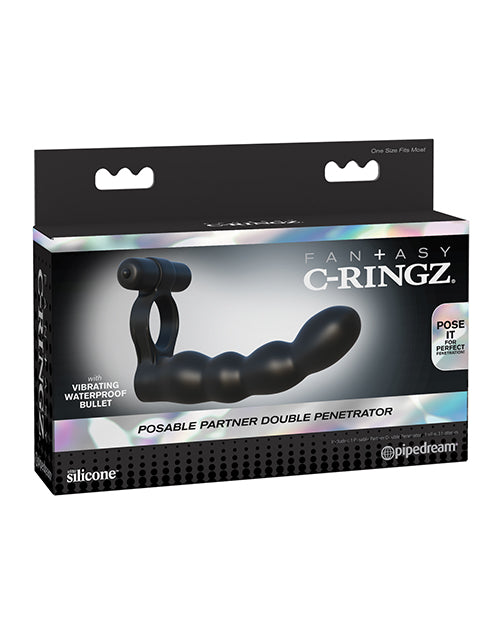 Fantasy C-Ringz Posable Partner Double Penetrator – Black