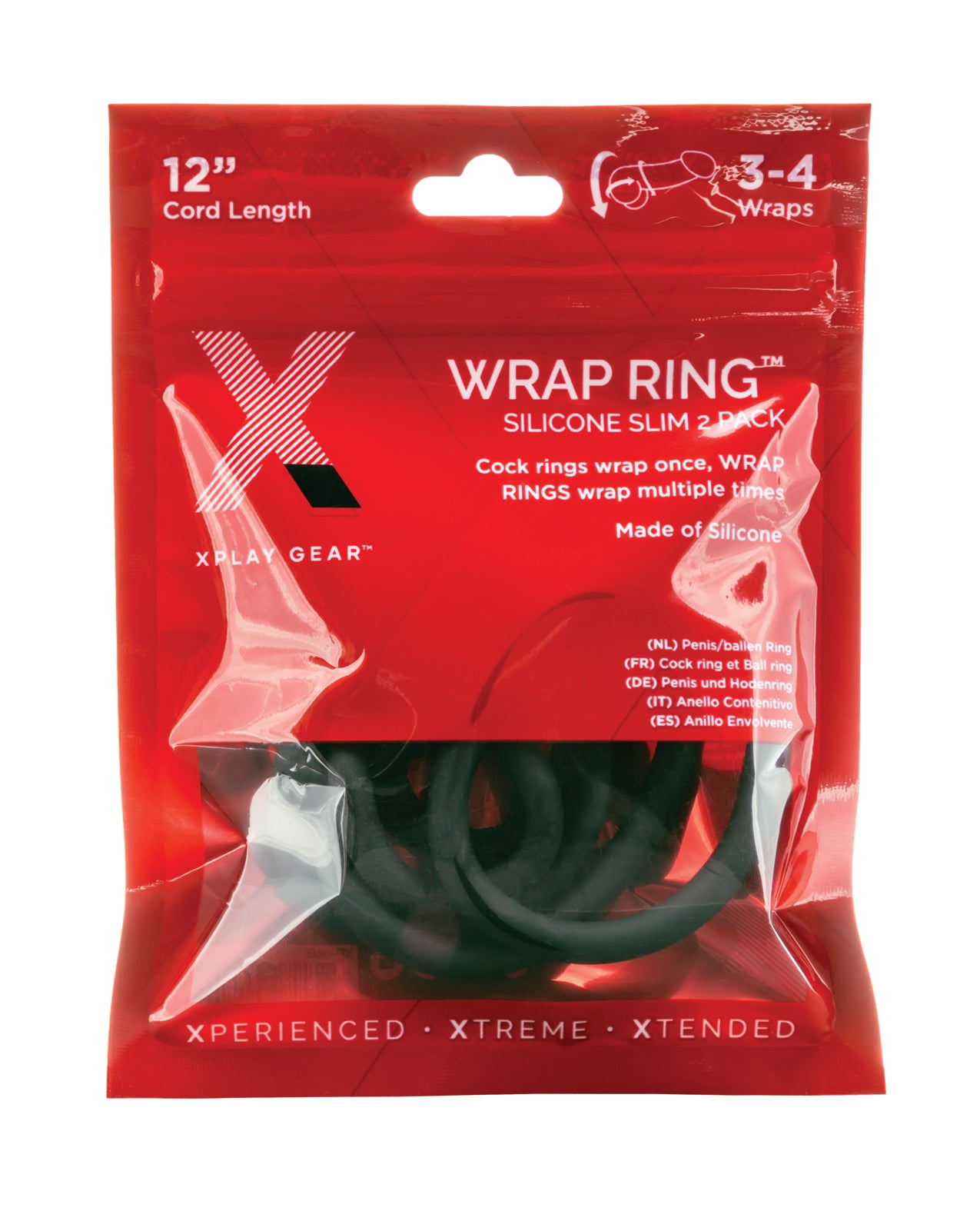 Xplay Gear Silicone 12″ Slim Wrap Ring – Black Pack of 2