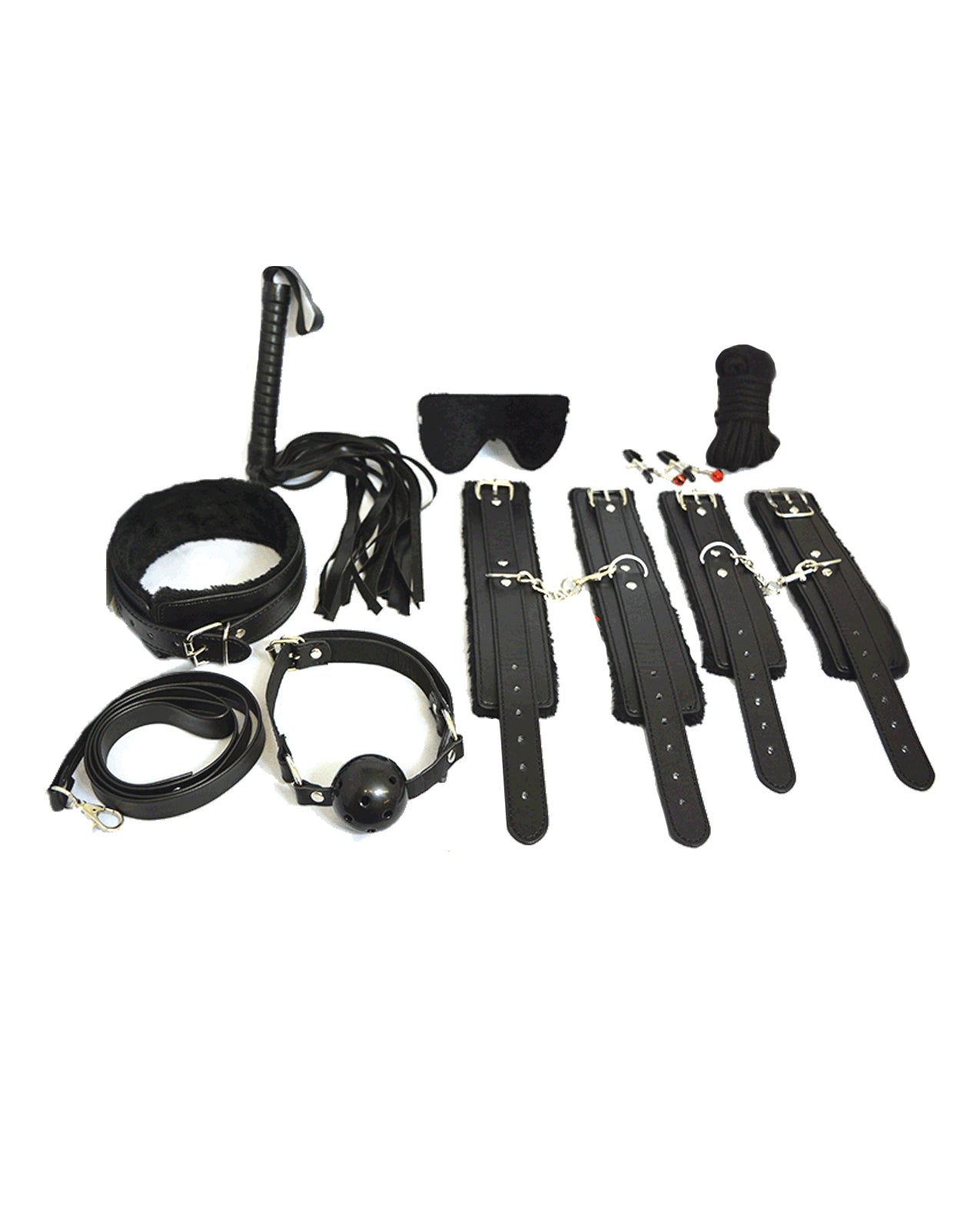 Plesur Everything Bondage 12 Piece Kit – Black
