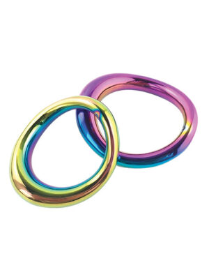 Plesur 1-3/4" Metal Cock Ring - Rainbow