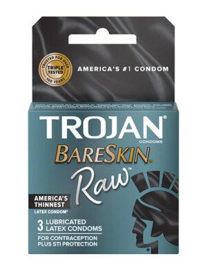 Trojan BareSkin Raw Condoms - Pack of 3