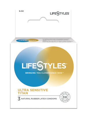 Lifestyles Ultra Sensitive Titan Condoms - Pack of 3