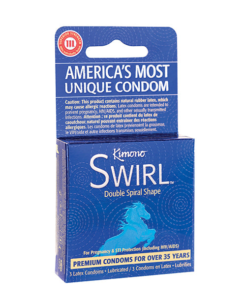 Kimono Swirl Double Spiral Shape Condoms – Pack of 3