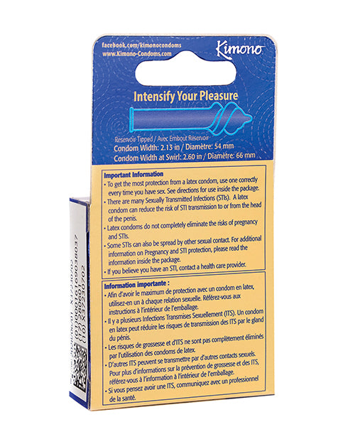 Kimono Swirl Double Spiral Shape Condoms - Pack of 3 - Image 2