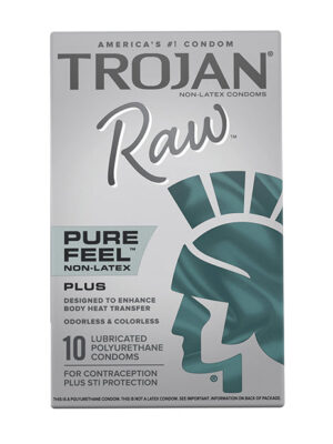Trojan Raw Pure Feel Non-Latex Condoms - Pack of 10