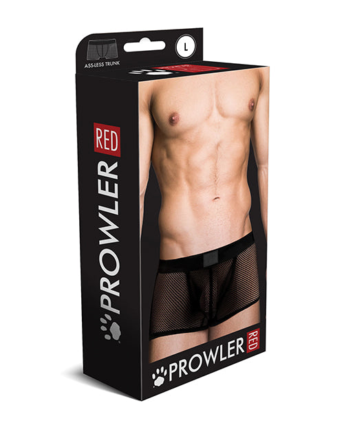 Prowler RED Fishnet Ass-less Trunk - Black LG - Image 3