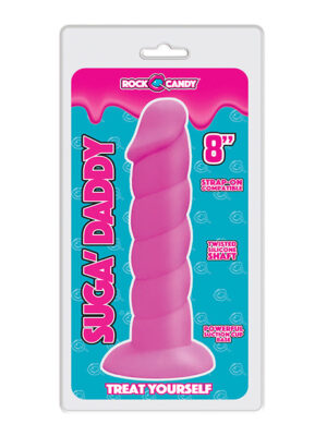 Rock Candy Suga Daddy 8" Silicone Dildo - Pink