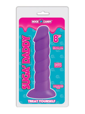 Rock Candy Suga Daddy 8" Silicone Dildo - Purple