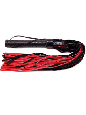 Rouge Suede Flogger w/Leather Handle - Black/Red