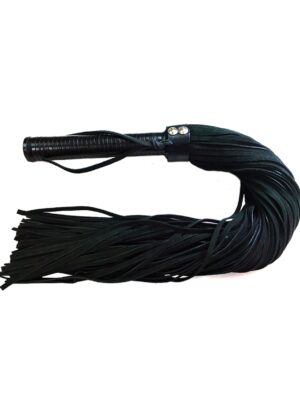 Rouge Suede Flogger w/Leather Handle - Black