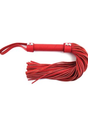 Rouge Short Leather Flogger - Red