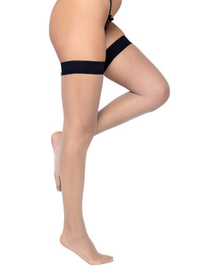 Colored Silicone Stay Up Stockings Black O/S
