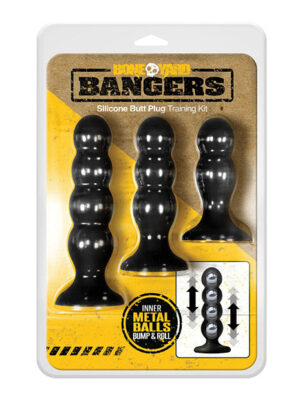 Boneyard Bangers Silicone Butt Plug Training Kit - Black