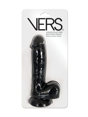 VERS Liquid Silicone Suction Dildo - Black