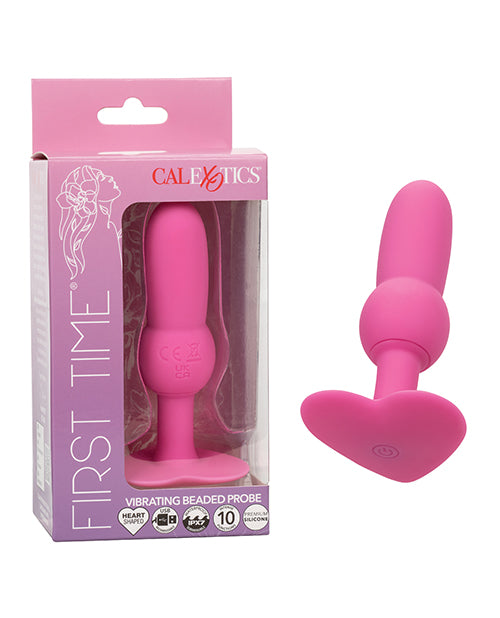 First Time Vibrating Beaded Anal Probe – Pink