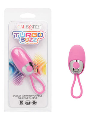 Turbo Buzz Bullet Stimulator w/Removable Silicone Sleeve - Pink