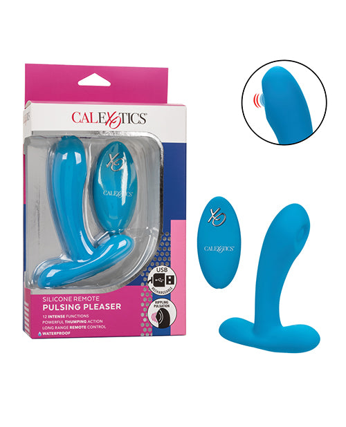 Silicone Pulsing Pleaser w/Remote – Blue