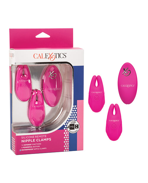 Silicone Nipple Clamps w/Remote – Pink