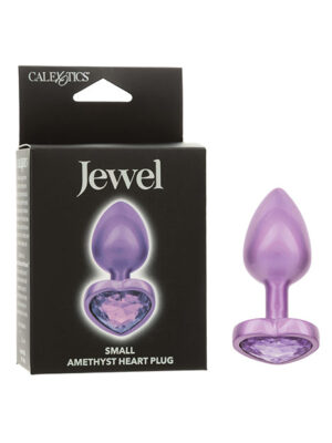 Jewel Amethyst Heart Butt Plug - Small, Purple