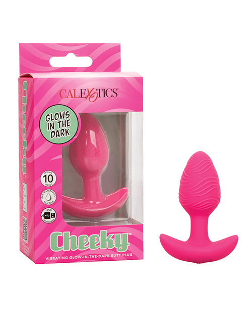 Cheeky Glow in the Dark Vibrating Butt Plug – Pink