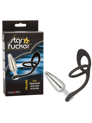 Star Fucker Slim Gem Plug w/Silicone Enhancer - Black