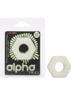 Alpha Liquid Silicone Glow in the Dark Prolong Sexagon Ring