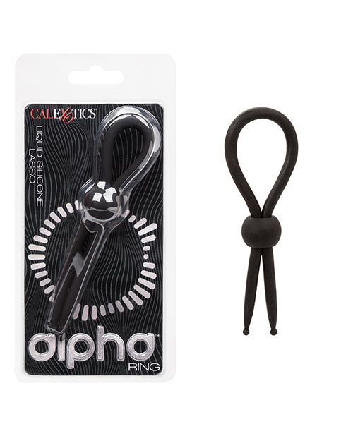 Alpha Liquid Silicone Lasso Cock Ring – Black