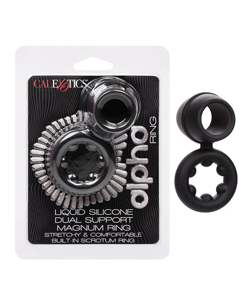 Alpha Liquid Silicone Dual Magnum Ring – Black