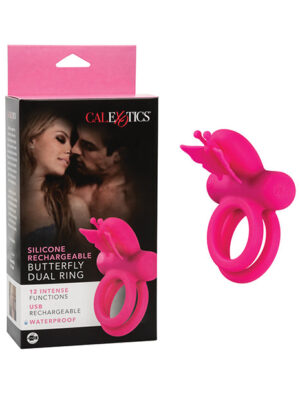 Silicone Rechargeable Butterfly Dual Ring