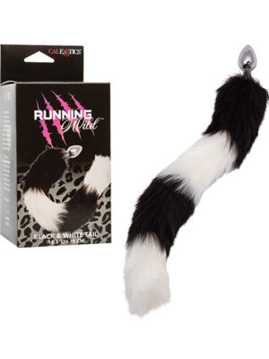 Running Wild Black & White Tail Metallic Anal Probe