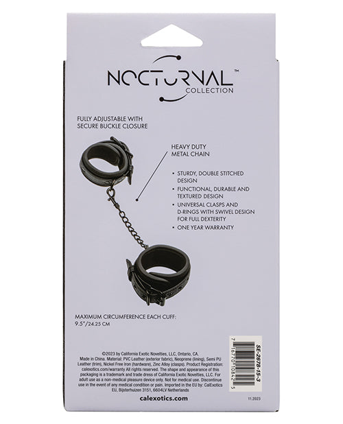 Nocturnal Collection Detachable Adjustable Wrist Cuffs - Black - Image 4