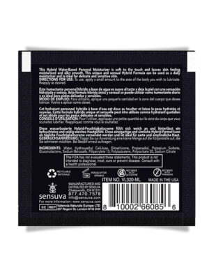 Sensuva Hybrid Personal Moisturizer Single Use Packet - 6 ml Unscented