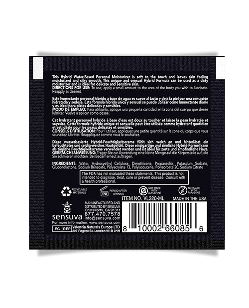 Sensuva Hybrid Personal Moisturizer Single Use Packet – 6 ml Unscented