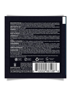 Sensuva Natural Water Based Personal Lubricant Single Use Packet - 6 ml Cotton Candy