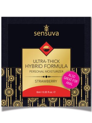 Sensuva Ultra Thick Hybrid Personal Moisturizer Single Use Packet - 6 ml Strawberry