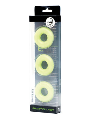Sport Fucker Chubby Cockring Pack of 3 - Glow