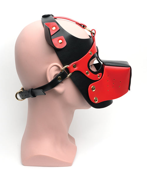 665 Bondage Pup Hood - O/S Black/Red - Image 2