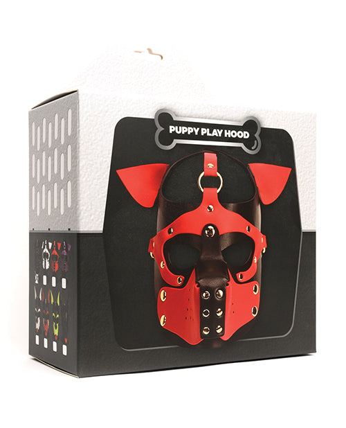 665 Bondage Pup Hood - O/S Black/Red - Image 5